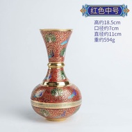BW-8💚Art Top Jicai India Handmade Copper Painted Vase Buddha Front Guanyin Bottle Water Filter Bottle Flower Arrangement
