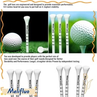 MELIFLUO 100pcs Golf Wood Tees, Wooden Digital Scale White Striped Golf Tee, Golf Training Aids 69/8