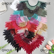 QQIN Sequins Beaded Cloth Patch, Embroidery Lace Luxury Frontal Rhinestone Applique,  DIY Decoration
