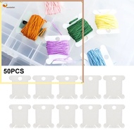 ❀H-Twilight❀ 10/20/50PCS Plastic Bobbins Spool Thread Card Embroidery Floss DIY Sewing Tools❀