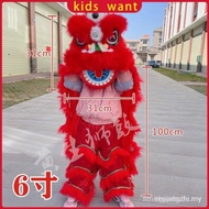【In stock】small lion is the gift and the eyes can blinkWool Lion Dance Head Winkable Suit Plastic Young Children Lion Dance Lion Dance South Lion Dance Toddler Performance Double L