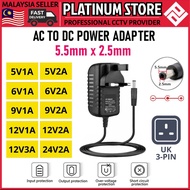 AC to DC Power Supply Adapter Adaptor 5V 6V 9V 12V 24V 1A 2A 3A CCTV DVR Camera LED Router Modem TV 
