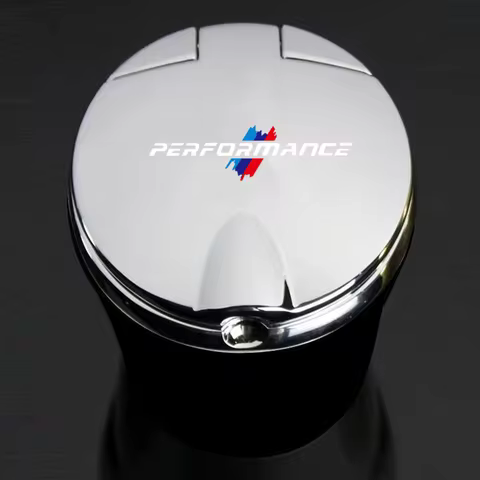 Car Ashtray with LED Light Car Smokeless Cup Holder For BMW M Emblem E46 E36 E34 F10 E90 F30 E60 F30