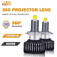 360degree Bi LED H7 Canbus Projector lens Turbo 9012 Hir2 HB3 9005 9006 HB4 H11 Car Headlight Bulb 1