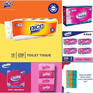 Jolly Tissue 250 Sheets Contains 4 Packs| Jolly Tissue 1000gr|Nice 238'S 10ROLL|Jolly560gr|Paseo 200 Contents 4