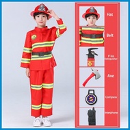 ∇ 🅿 ◴ Fireman Costume for Kids Boys Girls Firefighter Career Uniform Work Role Play Suit Birthday
