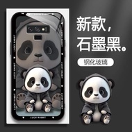 適用三星Note9手機殼SM-N9600熊貓手機套galaxy的新款保護套防摔軟殼硅膠玻璃男女款網紅可愛情侶卡通超薄全