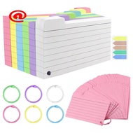 300 Pack Index Cards, 3inch X 5inch Ruled Index Cards with Ring, Colored Lined Flash Cards, Both Sid