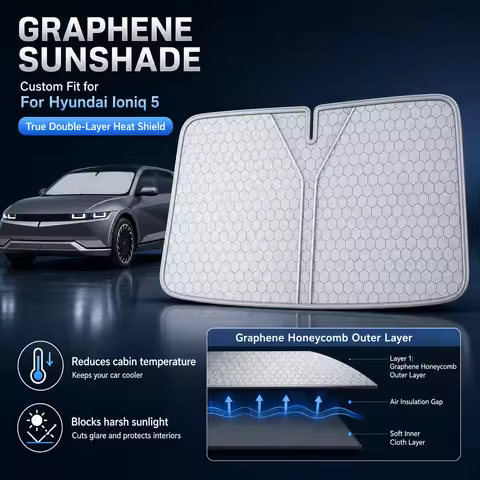 For Hyundai Ioniq 5 Graphene Windshield Sunshade Custom Fit Car Sunshade UV Sun Protection Car Acces