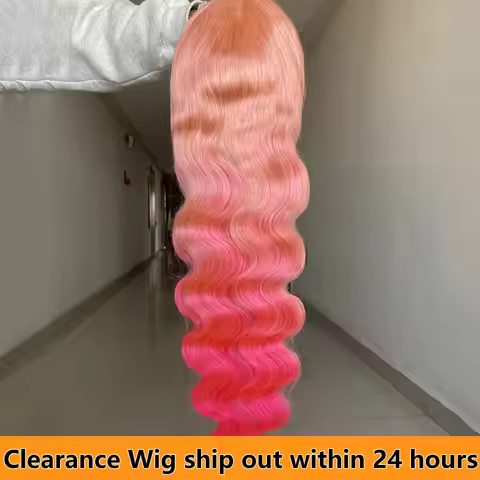 Human Hair Wig Clearance Sale Only One Wig Left Cheap Wigs Ship out within 24 hours Lace Wigs Pink B