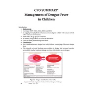 CPG Summary: Management of Dengue Fever In Children