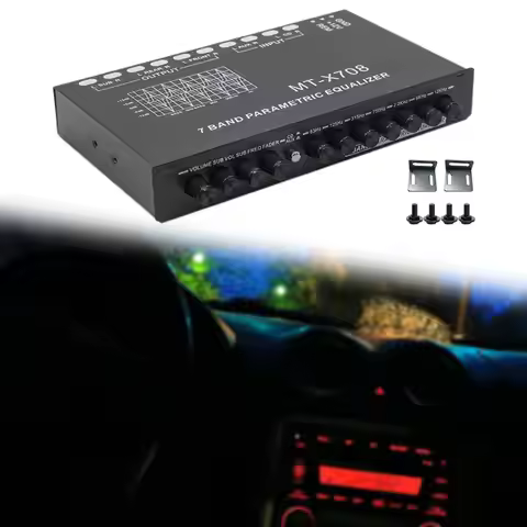 7 Band Equalizer Front Rear + sub Output Aluminum Shell 12V Subwoofer Output DSP Chip Car Audio EQ T