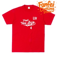 24 Hours Delivery Fanfei clothing Printed Short-Sleeved T-Shirt Number 4 Retro Football Style Loose 