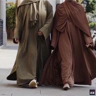 【Spot Goods】Abaya Cardigan Robe 2-piece set Women Wear Plain dress Muslimah fashion Abaya Dubai Robe