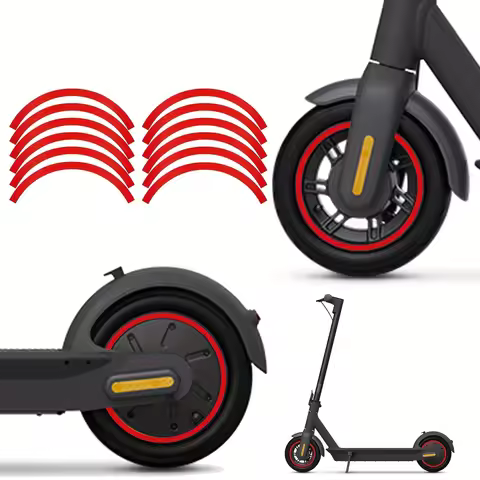 10pcs Scooter Reflective Stickers Waterproof Reflective Wheel Stickers for Ninebot Max G30 Electric 