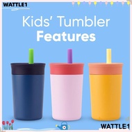 WTTLE Toddler Cup with Straw, Insulation Spill Resistant Kids Water Bottle, Easy To Clean 12 Oz Stai