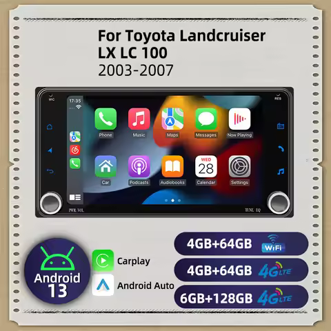 Carplay Autoradio Car Multimedia 2Din Android Radio 7" Stereo for Toyota Landcruiser Land Cruiser LX