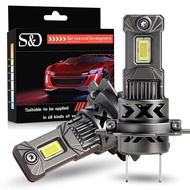 S&D 2PCS H7 LED Headlight Bulb Canbus 120W 40000LM Auto Lamps CSP LED 6000K White LED Lights Bulb Fo