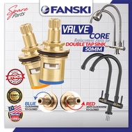 2PCS Replacement Valve Core for Double Sink Tap Faucet Valve Kitchen Sink Tap Water Copper Ceramic B