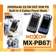 🔥 MOXOM MX-PB67🔥LCD PD20W 20K POWER BANK  📍 BULIT IN CABLE 📍 20000MAH 📍 20WPD + SCP22.5W 📍 LCD DISPL