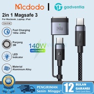 MCDODO 2in1 Magsafe 3 + PD3.1 Type C Fast Charging Charger Cable 140w -240w Max For iphone 15 Macboo