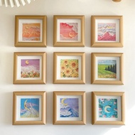 Creative Mini Wooden Photo Frame Ornaments Square DIY Photo Frame Wooden Painting Mounting Display P