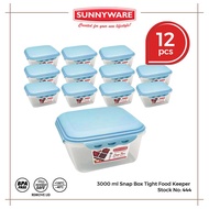 12pcs (1 dozen) set 3000 ml Snap Box Tight food keeper  [ Sunnyware 444 ]