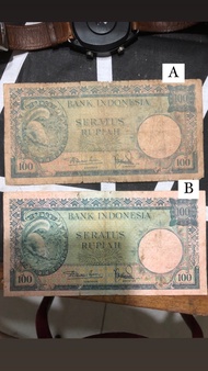 uang kuno lama 100 rupiah edisi tupai 1957