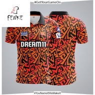 FENKE TATA IPL 2025 SRH Sunrisers Hyderabad POLO Jersey Cricket Shirt For Men's-FREE CUSTOM NAME NUM