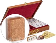 Yellow Mountain Imports Classic Chinese Mahjong Game Set - Champagne Gold - with 148 Medium Size Til