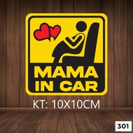 MAMA IN CAR decal stickers, CAR stickers - CODE 301