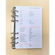 A6 Organizer Loose Leaf Refill with Undated Planner & Line Text 6"O" Ring Planner Refill