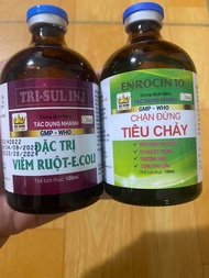 BỘ ĐÔI ĐẶC TR I  PHÂN TRẮNG - PHÂN VÀNG - CẦU TRÙNG- TỤ HUYẾT TRÙNG  CỰC NHẠY  ( ENRO 10%+  TRISUL) 