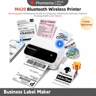 Phomemo M420 Bluetooth Wireless Printer, Rechargeable A6 Shipping Printer for Shipping, Warehouse, B