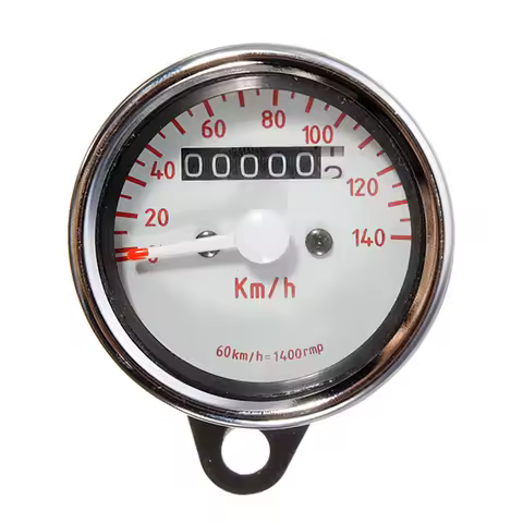 LED Universal Motorcycle Speedometer Odometer Dual Backlit Pit Bike Cafe Racer Meters Instruments Ga