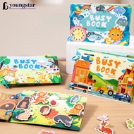 YOUNGSTAR Kids Interactive Busy Book Animal Vehicle Sticker Matching Number Cognitive Early Educatio