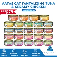 [Bundle of 24] Aatas Cat Tantalizing Tuna Creamy Chicken Nutrient-Rich Wet Food Can 80g