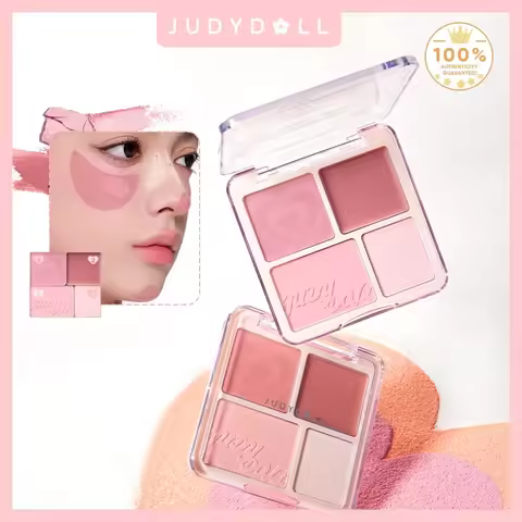Judydoll 2-in-1 Blush & Highlighter Palette-Blush Cream, Radiant Matte Highlighter, Versatile Palett