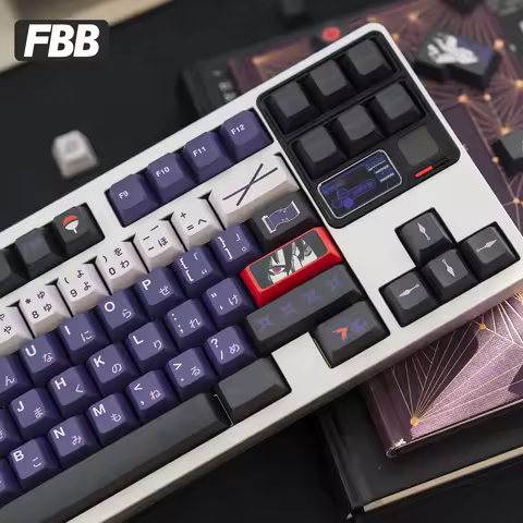 FBB Keycaps Japanese Anime Theme PBT Key Caps Purple For Mechanical Keyboard Keycap 60 75 80 96 100%