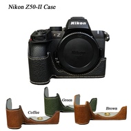 PU Leather Camera Case Half Body Cover For Nikon Z50-II Z50 Mark II