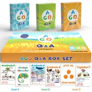 AGO QnA ESL Card Game for Learning English. 3 Level Box Set. Practice English Conversation Through P