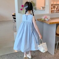 Summer Dress Kids Girl Blue Dress Baby Girl Long Dress Kids Girl Beach Dress