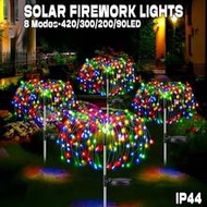 420W/200W/120W/90W/60W Solar Powered Firework Lights, IP65 Waterproof, Garden Floral Lights, 8 Light