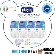 Chicco Silicone Teat Perfect 5 (2 pcs) 0M+/ 2M+/ 4M+ / 6M+ | BROTHER BEAR