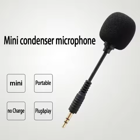 Mini Microphone Cellphone Mini Audio Mic Omnidirectional 3.5mm Jack Microphone For Computer Sound Ca