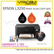 Epson EcoTank L3210 L3250 PRINT SCAN COPY WIFI REFILLABLE 4 BOTTLES ORIGINAL REFILL INK