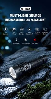 Lumintop W1 Max 白光+紅光 USB-C 21700 充電 電筒
