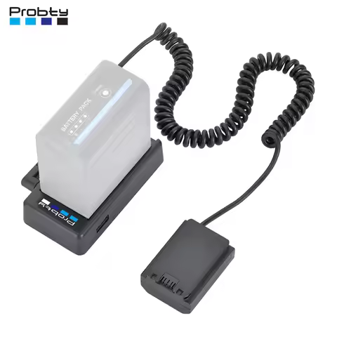 NP-FZ100 Dummy Battery with NP-F Battery Adapter Plate For Sony Alpha1 A9II 9A A7C A7M3 A7III A7R5 A