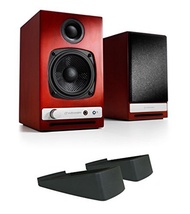 Audioengine HD3 Powered Bookshelf Speakers (Pair), Cherry with DS1 Desktop Stand (Pair)