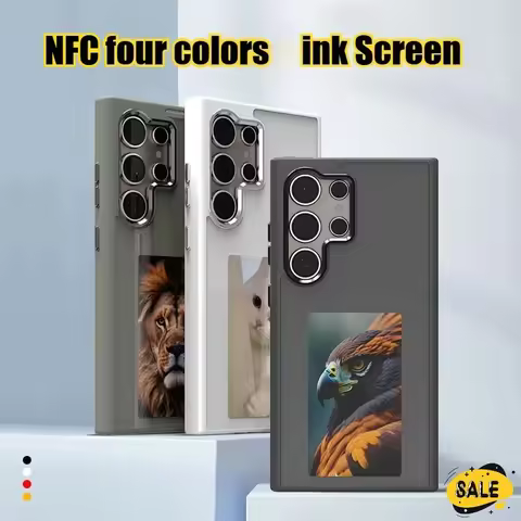 NFC Four Colors ink Screen AI Phone Case for Samsung Galaxy S24 S23Ultra DIY Photo Anime Characters